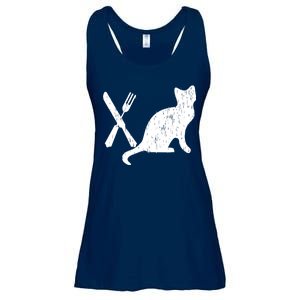 Retro Eat Pussy Funny Cat Spoon Ladies Essential Flowy Tank