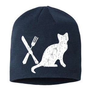 Retro Eat Pussy Funny Cat Spoon Sustainable Beanie