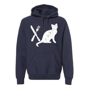 Retro Eat Pussy Funny Cat Spoon Premium Hoodie