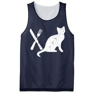 Retro Eat Pussy Funny Cat Spoon Mesh Reversible Basketball Jersey Tank