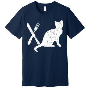 Retro Eat Pussy Funny Cat Spoon Premium T-Shirt