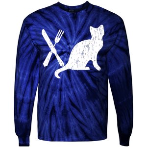 Retro Eat Pussy Funny Cat Spoon Tie-Dye Long Sleeve Shirt