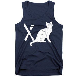 Retro Eat Pussy Funny Cat Spoon Tank Top