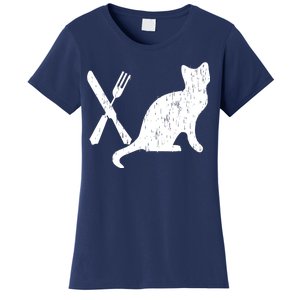 Retro Eat Pussy Funny Cat Spoon Women's T-Shirt