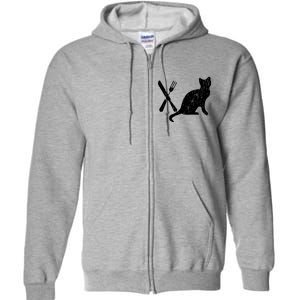 Retro Eat Pussy Funny Cat Spoon Full Zip Hoodie