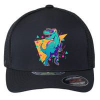 Retro Eighties Nineties Back to School TRex Dinosaur Flexfit Unipanel Trucker Cap
