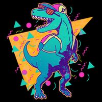 Retro Eighties Nineties Back to School TRex Dinosaur Youth Performance Sprint T-Shirt