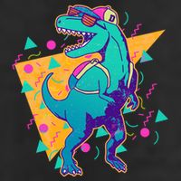 Retro Eighties Nineties Back to School TRex Dinosaur Trucker Hat