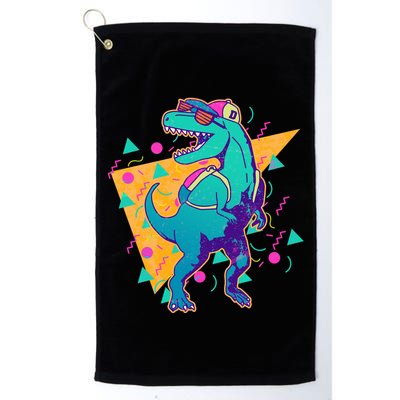 Retro Eighties Nineties Back to School TRex Dinosaur Golf Towel