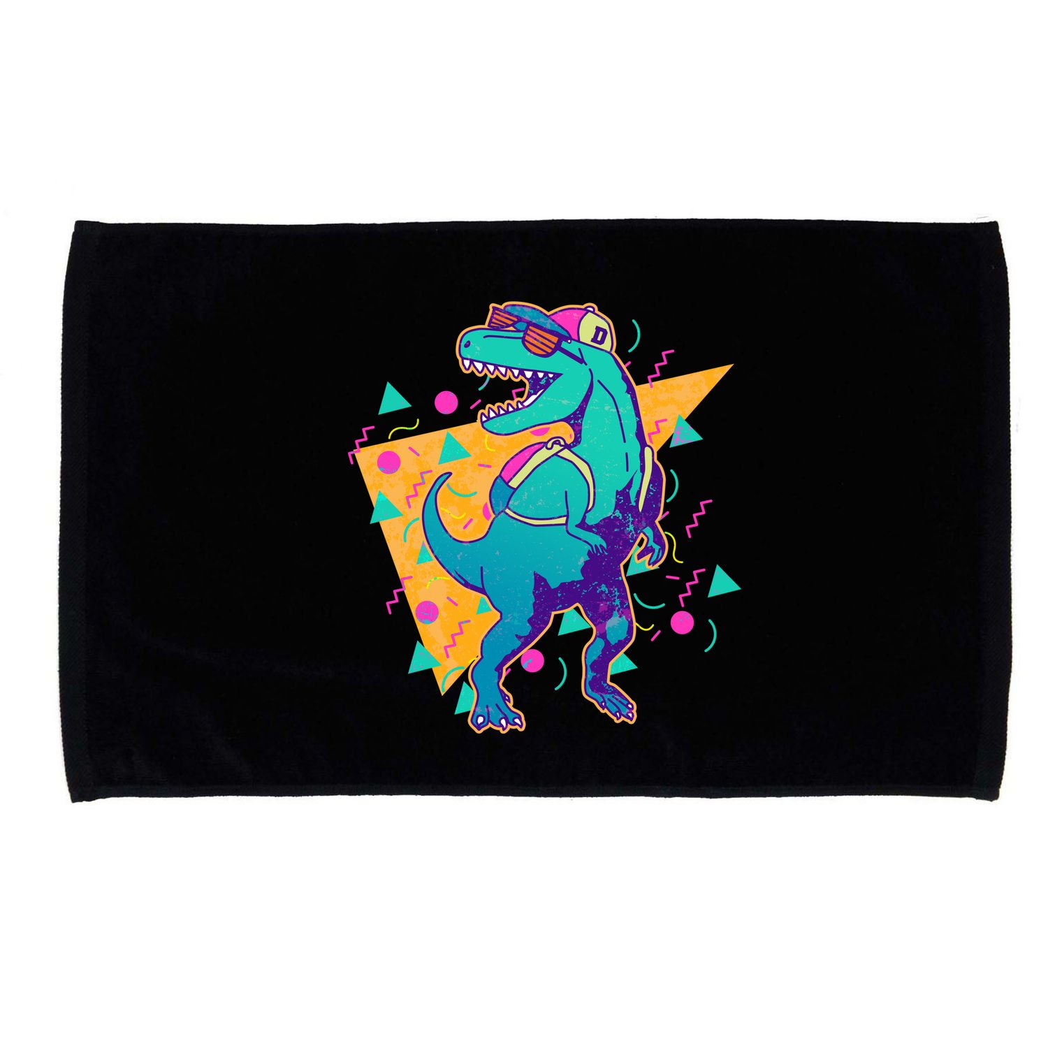 Retro Eighties Nineties Back to School TRex Dinosaur Microfiber Hand Towel