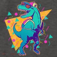 Retro Eighties Nineties Back to School TRex Dinosaur Vector Backpack