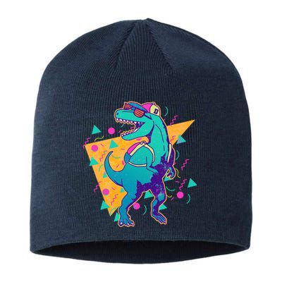 Retro Eighties Nineties Back to School TRex Dinosaur Sustainable Beanie