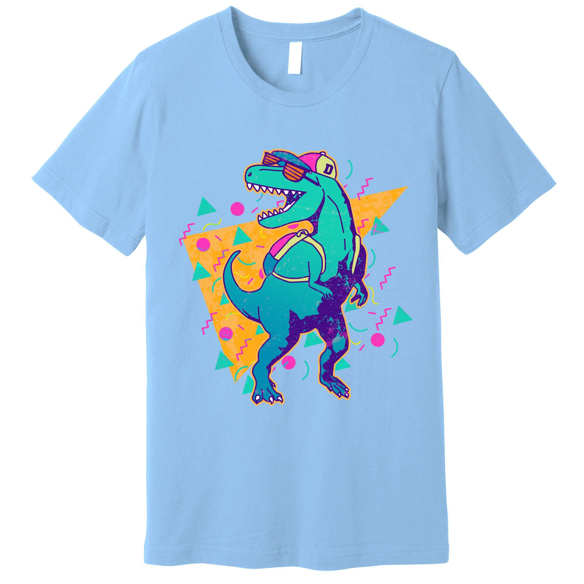 Retro Eighties Nineties Back to School TRex Dinosaur Premium T-Shirt