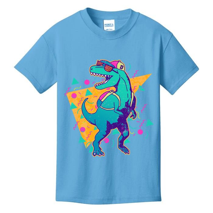 Retro Eighties Nineties Back to School TRex Dinosaur Kids T-Shirt