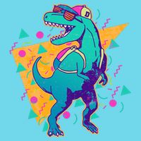 Retro Eighties Nineties Back to School TRex Dinosaur Kids T-Shirt