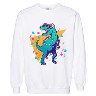 Retro Eighties Nineties Back to School TRex Dinosaur Garment-Dyed Sweatshirt