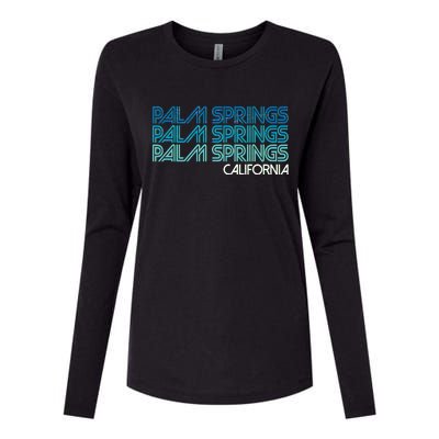 Retro Eighties Palm Springs California  Womens Cotton Relaxed Long Sleeve T-Shirt