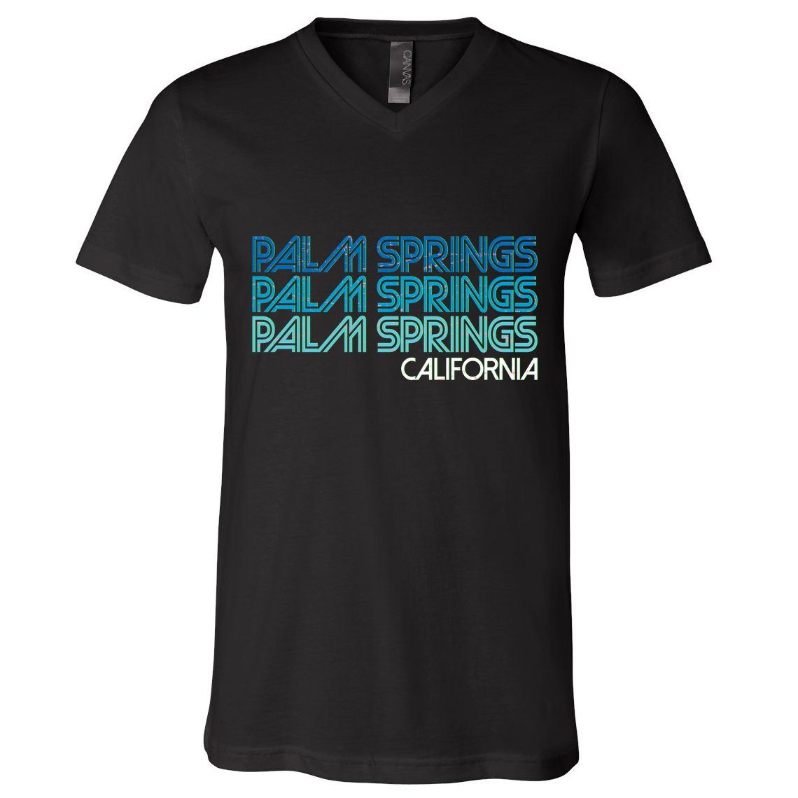 Retro Eighties Palm Springs California  V-Neck T-Shirt