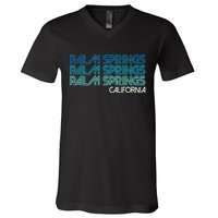 Retro Eighties Palm Springs California  V-Neck T-Shirt