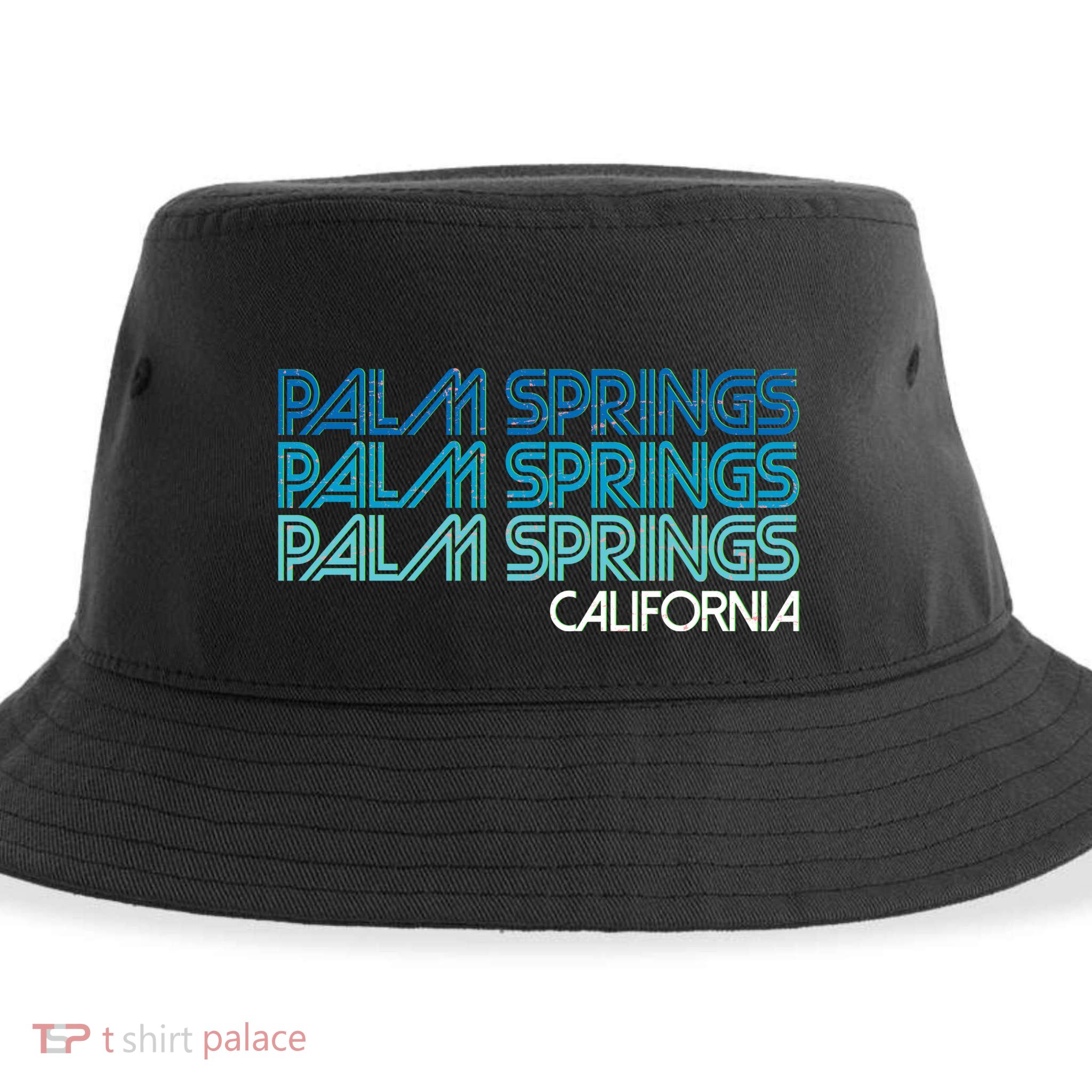 Retro Eighties Palm Springs California  Sustainable Bucket Hat