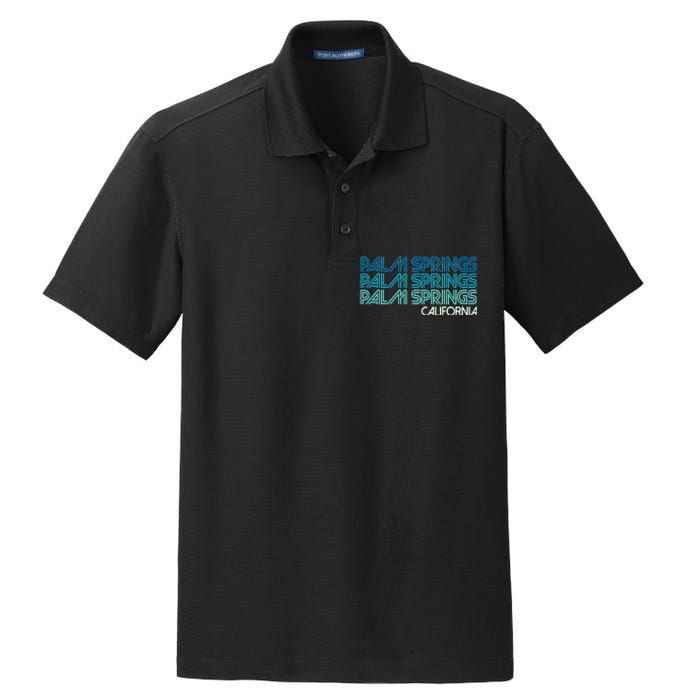 Retro Eighties Palm Springs California  Dry Zone Grid Polo