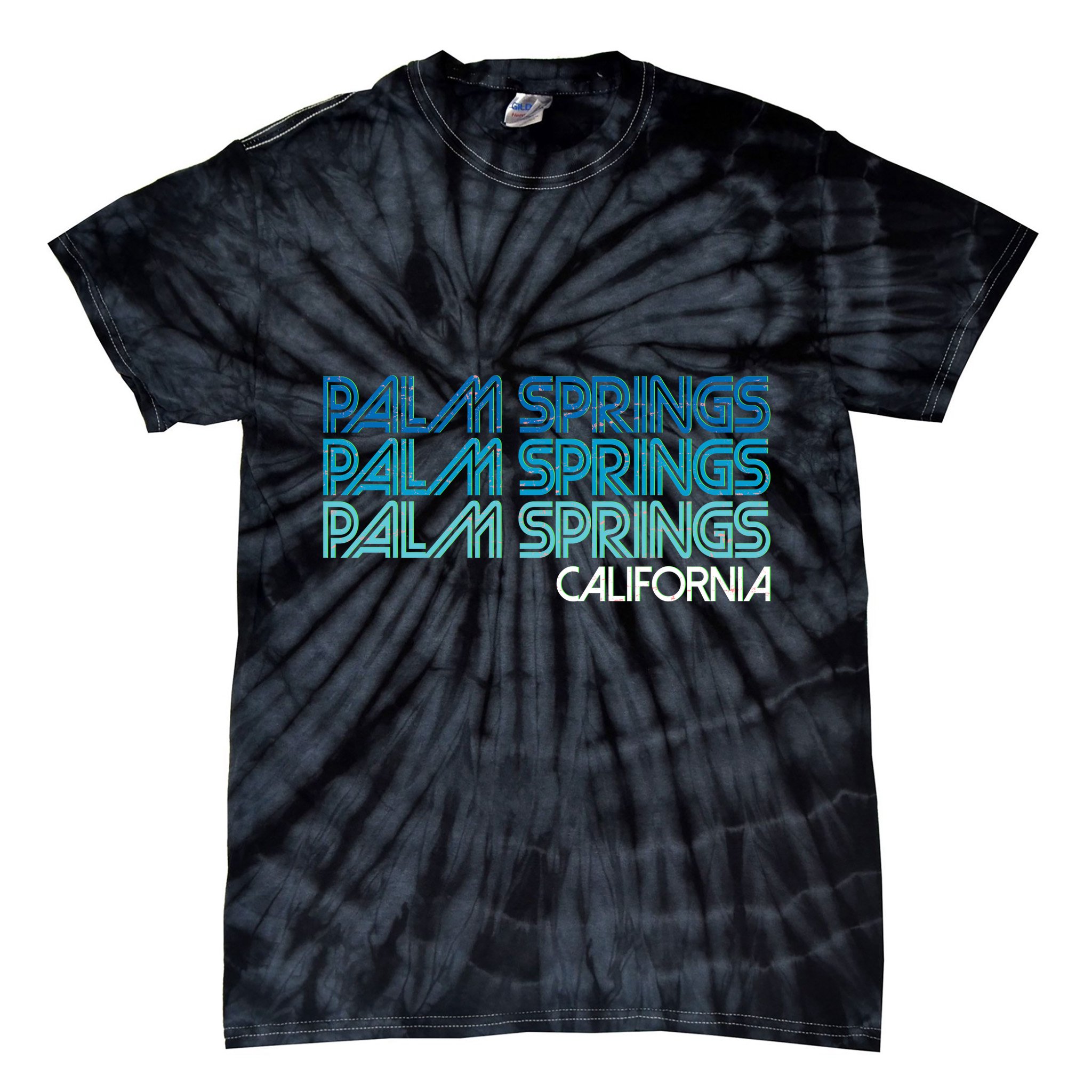 Retro Eighties Palm Springs California  Tie-Dye T-Shirt