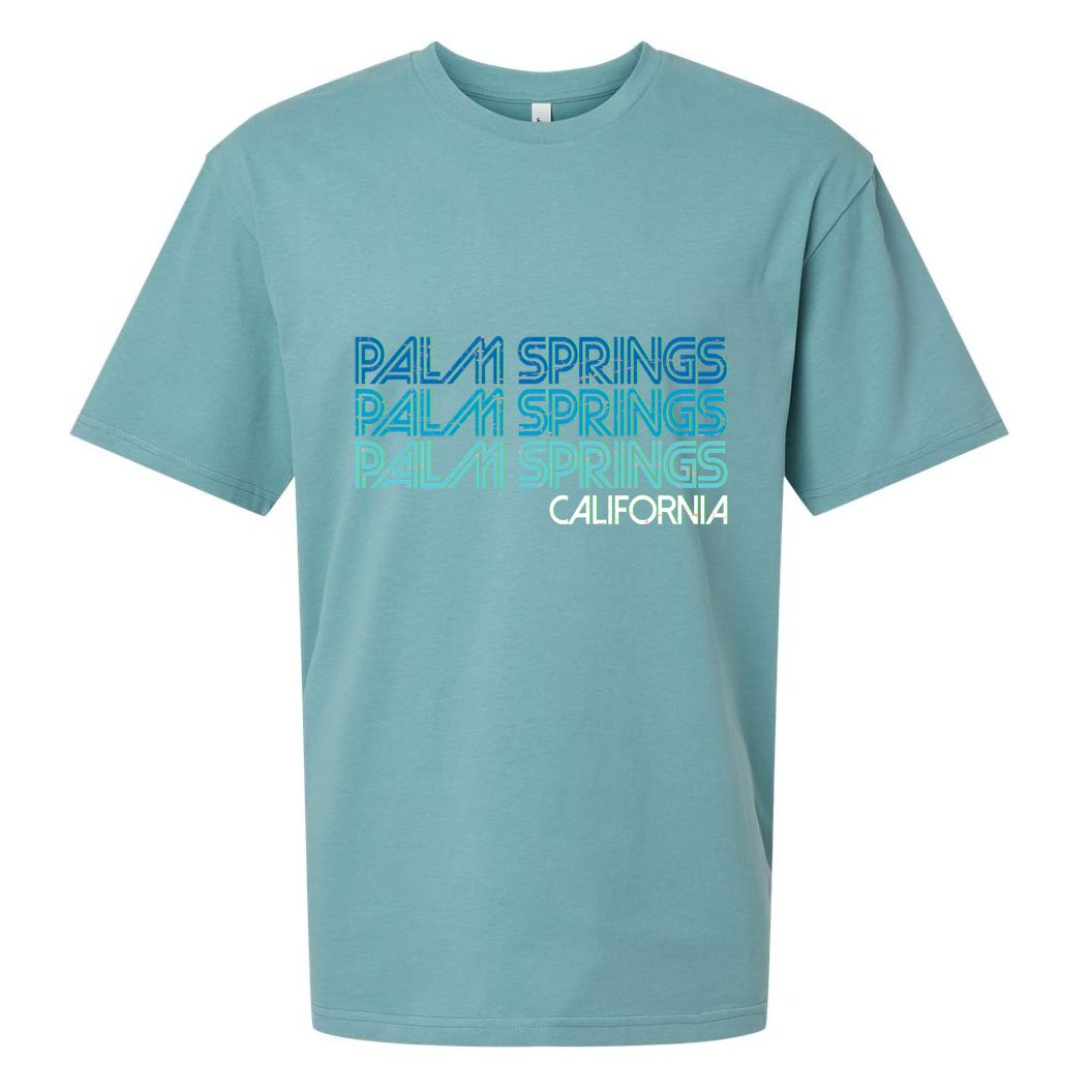 Retro Eighties Palm Springs California  Sueded Cloud Jersey T-Shirt