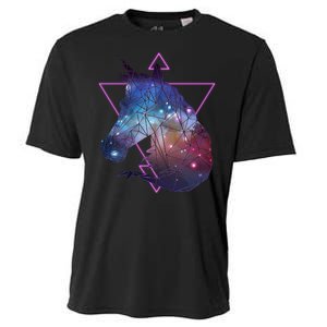 Retro Eighties Polygon Galaxy Unicorn Cooling Performance Crew T-Shirt