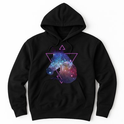 Retro Eighties Polygon Galaxy Unicorn Hoodie