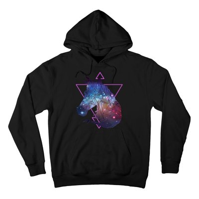 Retro Eighties Polygon Galaxy Unicorn Hoodie