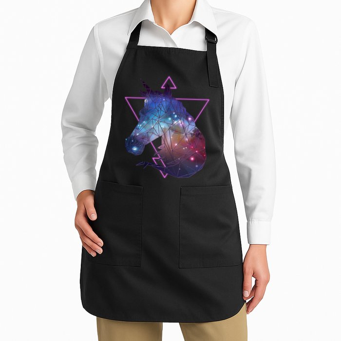 Retro Eighties Polygon Galaxy Unicorn Apron
