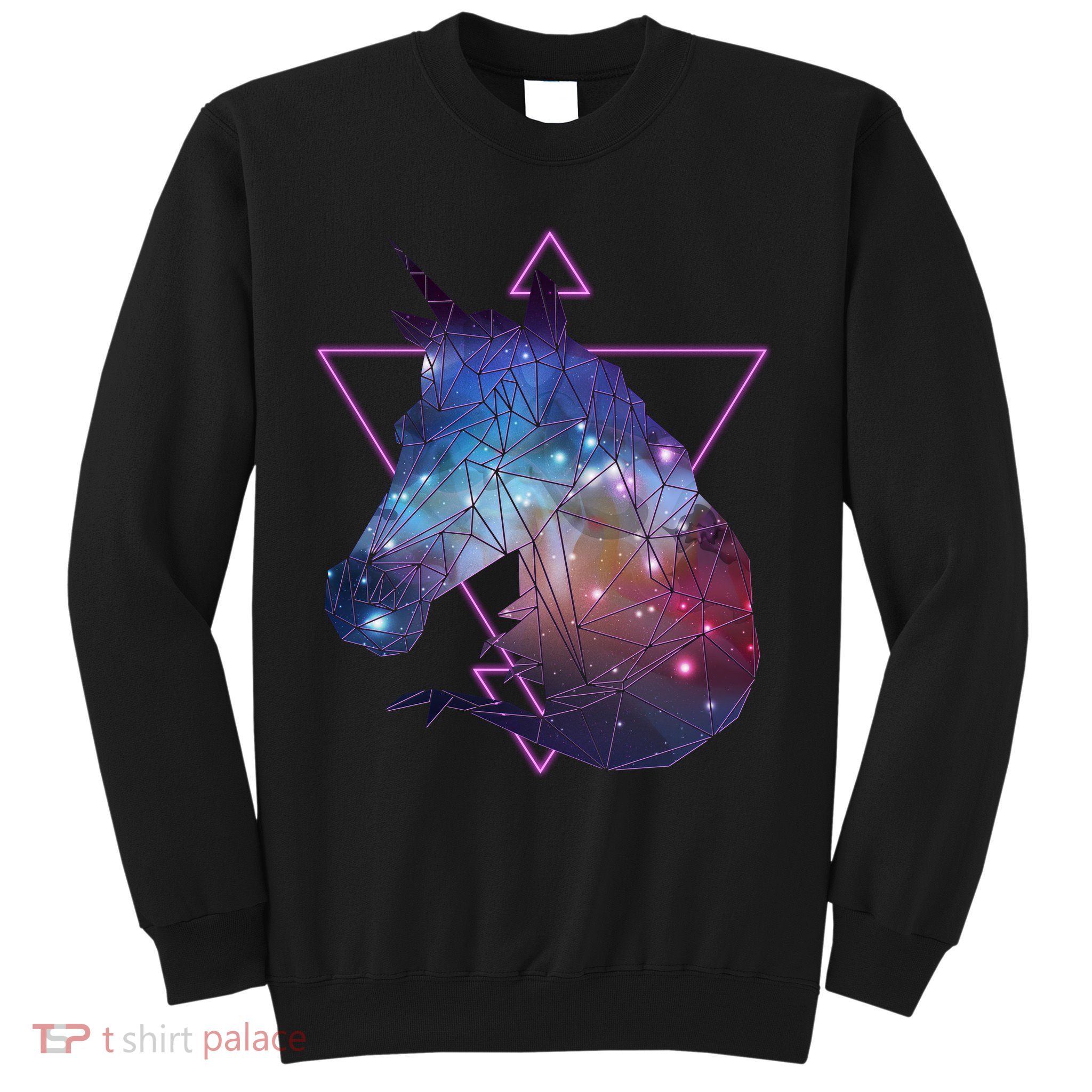 Retro Eighties Polygon Galaxy Unicorn Sweatshirt