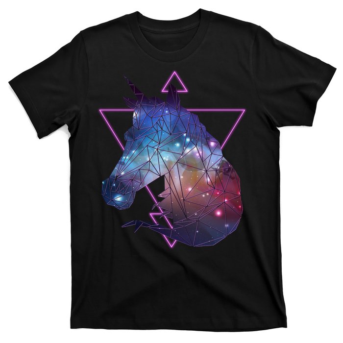 Retro Eighties Polygon Galaxy Unicorn T-Shirt