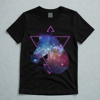 Retro Eighties Polygon Galaxy Unicorn T-Shirt
