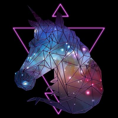 Retro Eighties Polygon Galaxy Unicorn T-Shirt