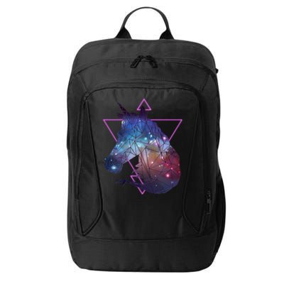 Retro Eighties Polygon Galaxy Unicorn City Backpack