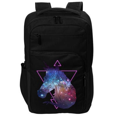 Retro Eighties Polygon Galaxy Unicorn Impact Tech Backpack