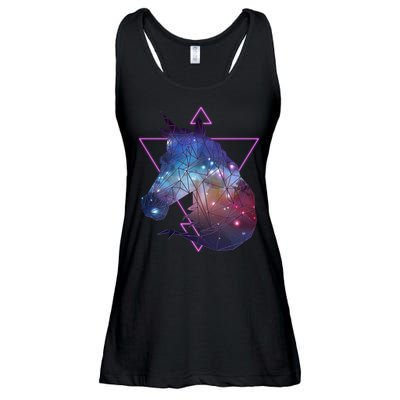 Retro Eighties Polygon Galaxy Unicorn Ladies Essential Flowy Tank