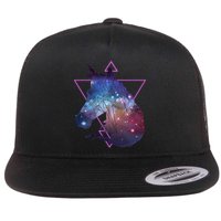 Retro Eighties Polygon Galaxy Unicorn Flatbill Hat
