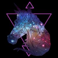 Retro Eighties Polygon Galaxy Unicorn Flatbill Hat