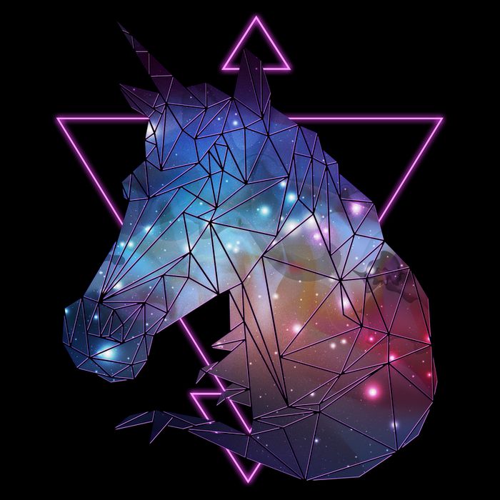 Retro Eighties Polygon Galaxy Unicorn 16 in Basic Backpack