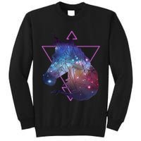 Retro Eighties Polygon Galaxy Unicorn Tall Sweatshirt