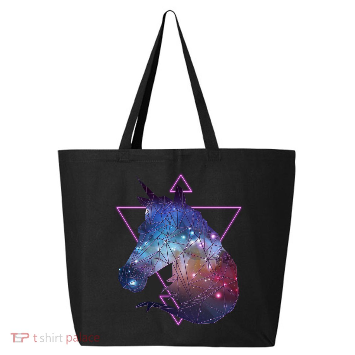 Retro Eighties Polygon Galaxy Unicorn 25L Jumbo Tote