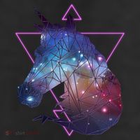 Retro Eighties Polygon Galaxy Unicorn 25L Jumbo Tote
