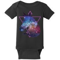 Retro Eighties Polygon Galaxy Unicorn Baby Bodysuit