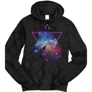 Retro Eighties Polygon Galaxy Unicorn Tie Dye Hoodie