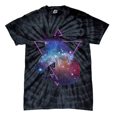 Retro Eighties Polygon Galaxy Unicorn Tie-Dye T-Shirt