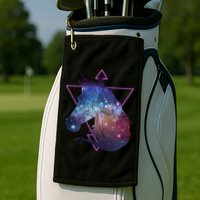 Retro Eighties Polygon Galaxy Unicorn Golf Towel