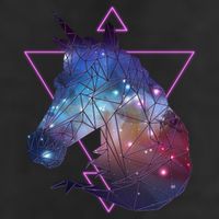 Retro Eighties Polygon Galaxy Unicorn Golf Towel