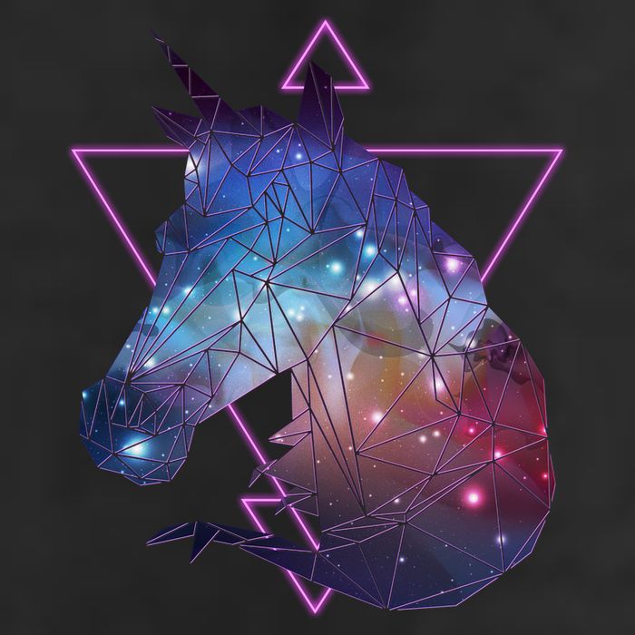 Retro Eighties Polygon Galaxy Unicorn Golf Towel